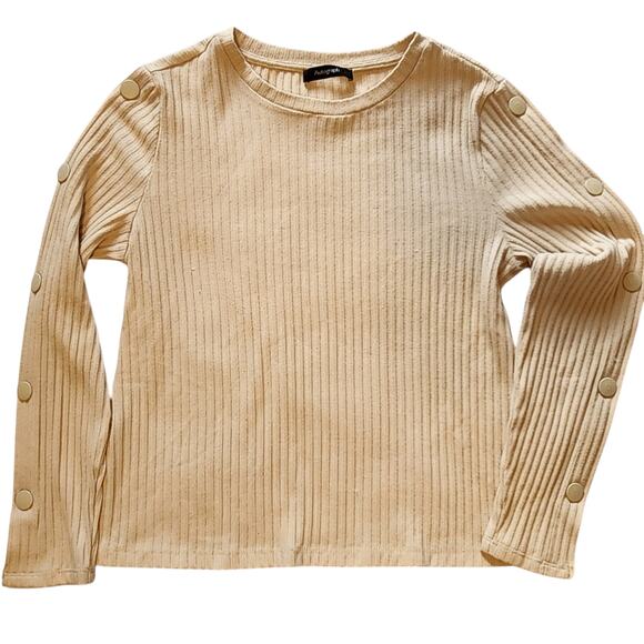 M & S Autograph Marks & Spencer Button Sleeve Ribbed Pullover Sweater Size 10 - Picture 12 of 13